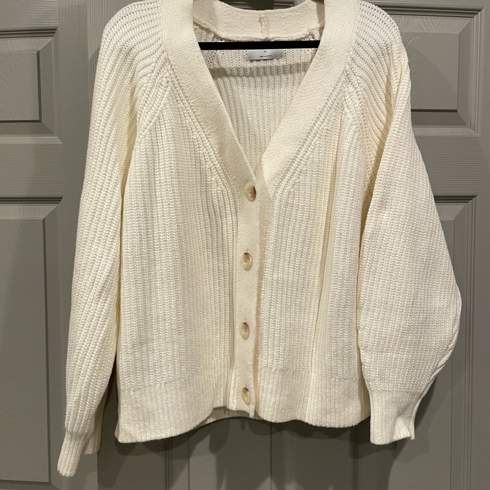 Old Navy Women's Ivory Button-Up Cardigan